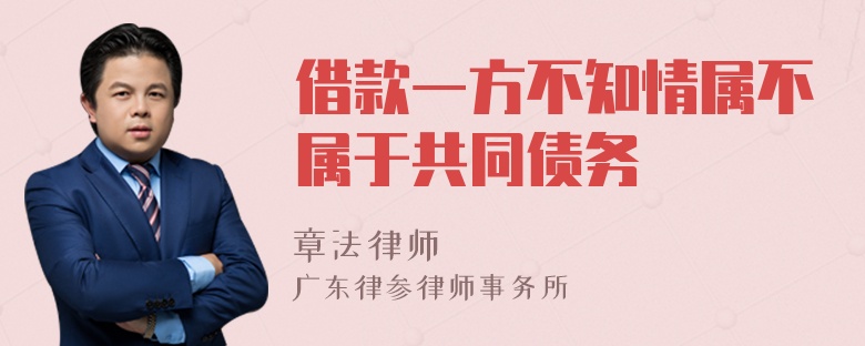 借款一方不知情属不属于共同债务