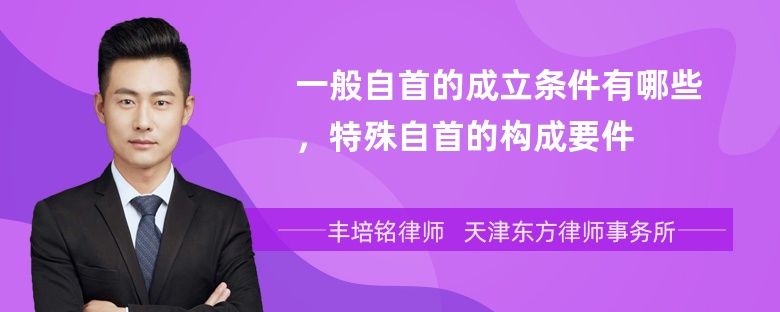 一般自首的成立条件有哪些，特殊自首的构成要件