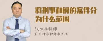 将刑事和解的案件分为什么范围