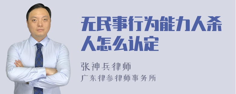 无民事行为能力人杀人怎么认定