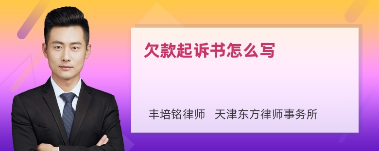 欠款起诉书怎么写