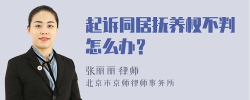 起诉同居抚养权不判怎么办？