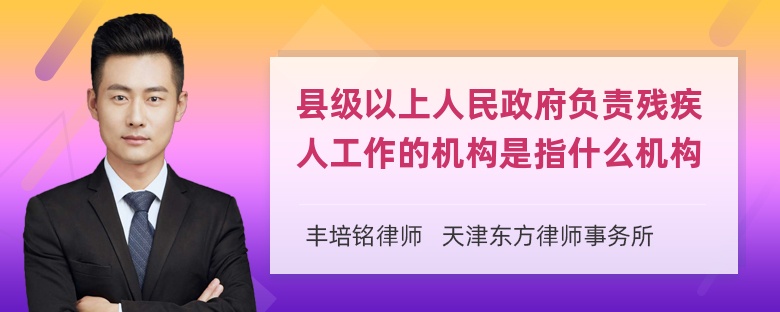 县级以上人民政府负责残疾人工作的机构是指什么机构