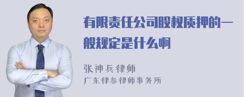 有限责任公司股权质押的一般规定是什么啊