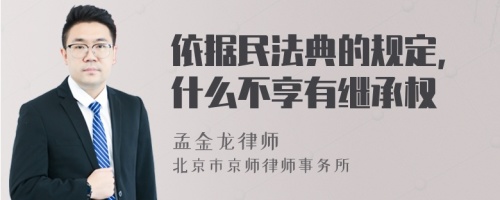 依据民法典的规定,什么不享有继承权