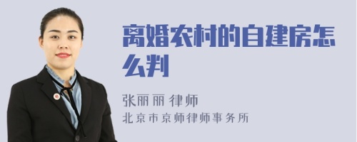 离婚农村的自建房怎么判