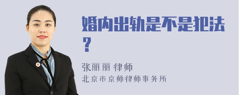 婚内出轨是不是犯法？