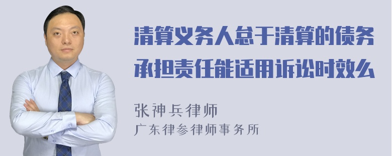 清算义务人怠于清算的债务承担责任能适用诉讼时效么