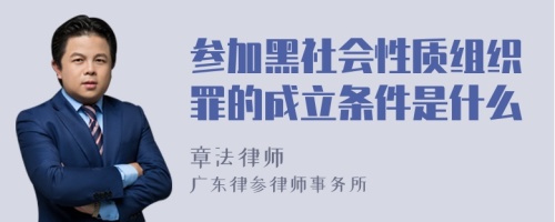 参加黑社会性质组织罪的成立条件是什么