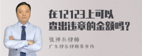 在12123上可以查出违章的金额吗？