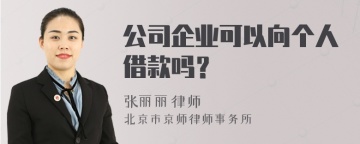 公司企业可以向个人借款吗？