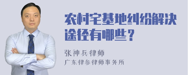 农村宅基地纠纷解决途径有哪些？