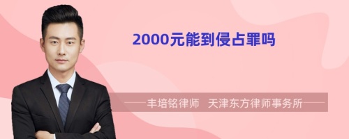 2000元能到侵占罪吗