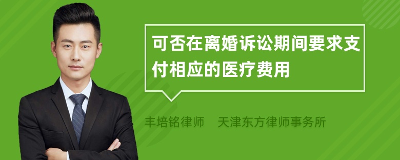 可否在离婚诉讼期间要求支付相应的医疗费用