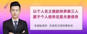 以个人名义借款供养第三人属于个人债务还是夫妻债务