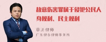 故意伤害罪属于侵犯公民人身权利、民主权利