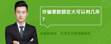 诈骗罪数额巨大可以判几年？