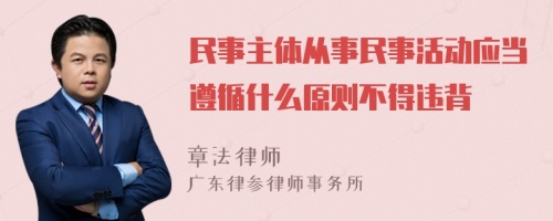 民事主体从事民事活动应当遵循什么原则不得违背