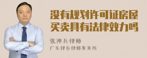 没有规划许可证房屋买卖具有法律效力吗