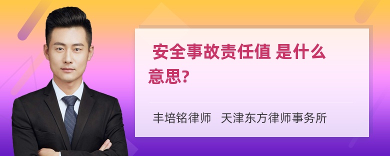  安全事故责任值 是什么意思?