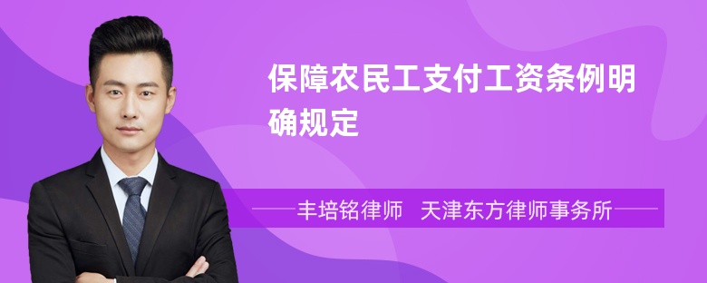 保障农民工支付工资条例明确规定