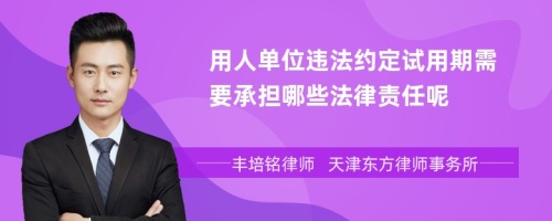 用人单位违法约定试用期需要承担哪些法律责任呢