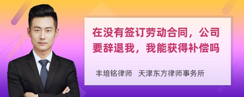 在没有签订劳动合同，公司要辞退我，我能获得补偿吗