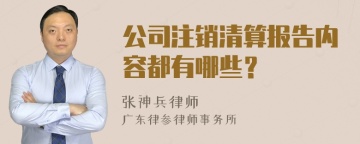 公司注销清算报告内容都有哪些？