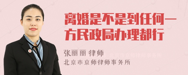 离婚是不是到任何一方民政局办理都行