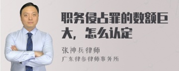 职务侵占罪的数额巨大，怎么认定