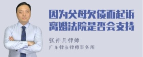 因为父母欠债而起诉离婚法院是否会支持