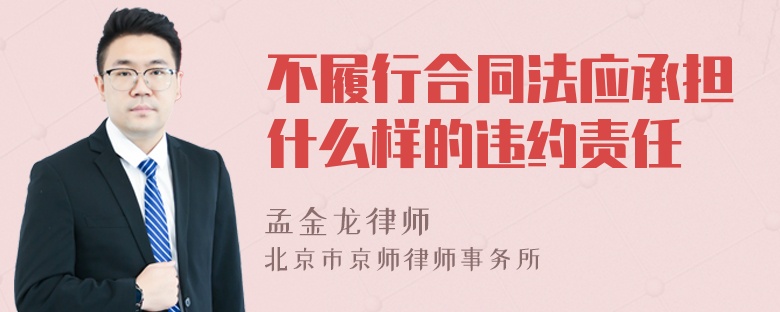 不履行合同法应承担什么样的违约责任