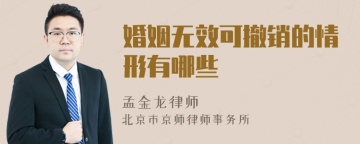 婚姻无效可撤销的情形有哪些