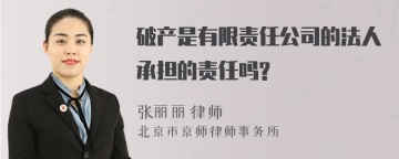 破产是有限责任公司的法人承担的责任吗?