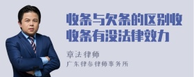 收条与欠条的区别收收条有没法律效力