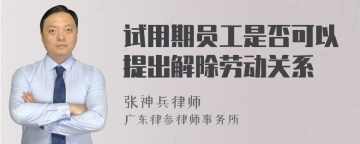 试用期员工是否可以提出解除劳动关系