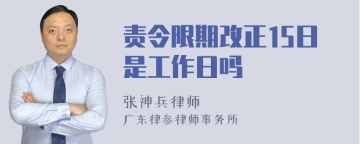 责令限期改正15日是工作日吗