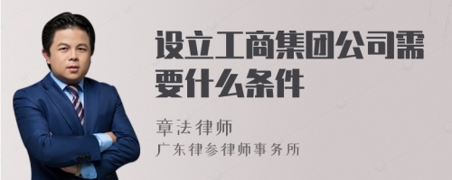 设立工商集团公司需要什么条件