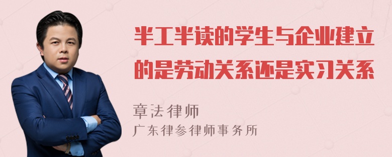 半工半读的学生与企业建立的是劳动关系还是实习关系