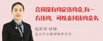 合同没有约定违约金,有一方违约，可以支付违约金么