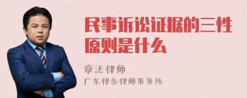 民事诉讼证据的三性原则是什么