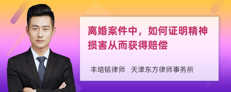 离婚案件中，如何证明精神损害从而获得赔偿