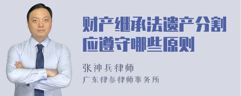 财产继承法遗产分割应遵守哪些原则