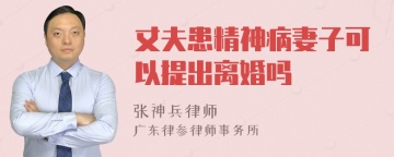 丈夫患精神病妻子可以提出离婚吗