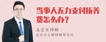 当事人无力支付抚养费怎么办？