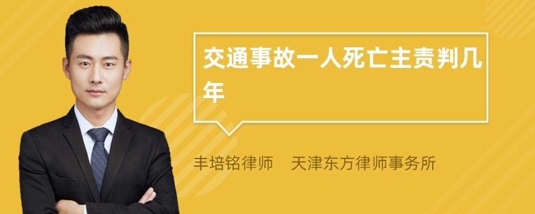 交通事故一人死亡主责判几年