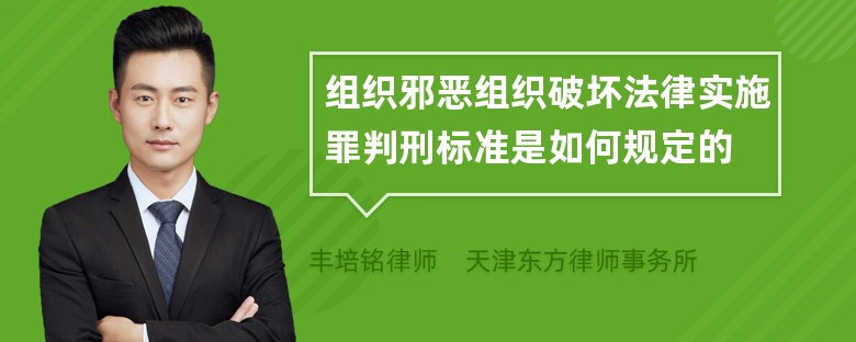 组织邪恶组织破坏法律实施罪判刑标准是如何规定的