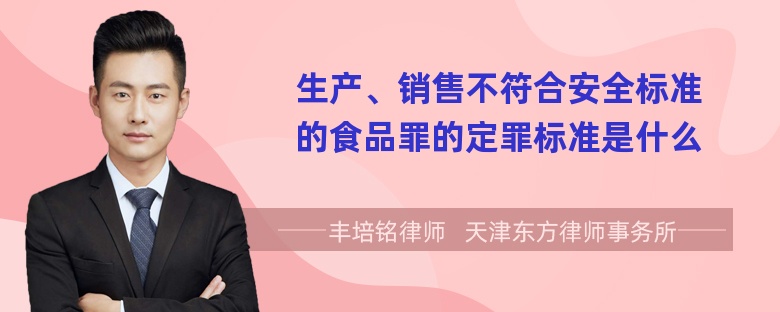 生产、销售不符合安全标准的食品罪的定罪标准是什么