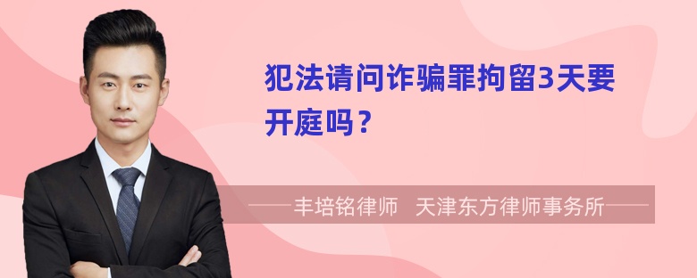 犯法请问诈骗罪拘留3天要开庭吗？