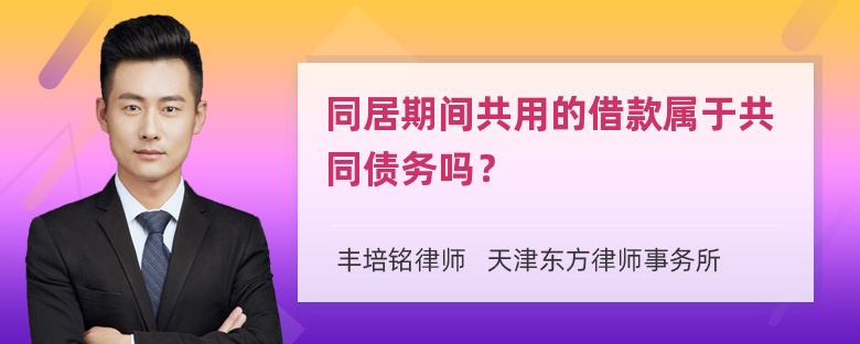 同居期间共用的借款属于共同债务吗？